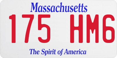 MA license plate 175HM6