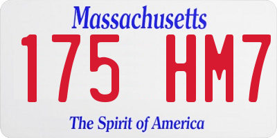 MA license plate 175HM7
