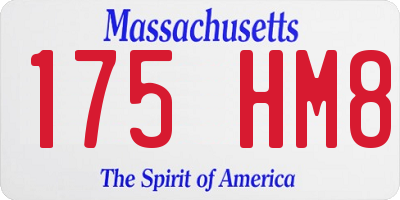 MA license plate 175HM8