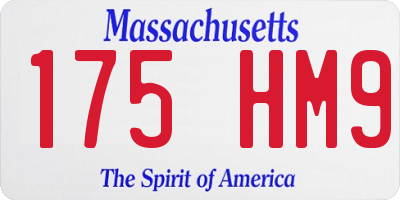 MA license plate 175HM9