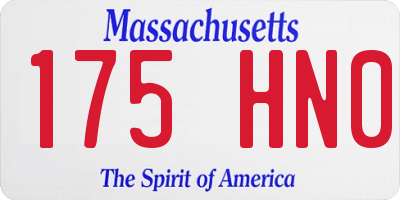 MA license plate 175HN0