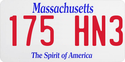 MA license plate 175HN3