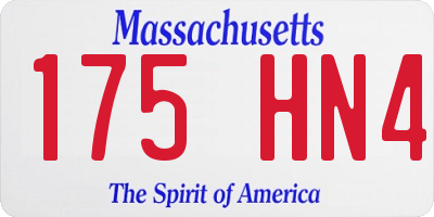 MA license plate 175HN4