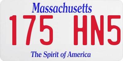 MA license plate 175HN5