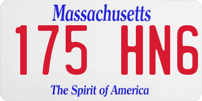 MA license plate 175HN6
