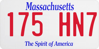 MA license plate 175HN7