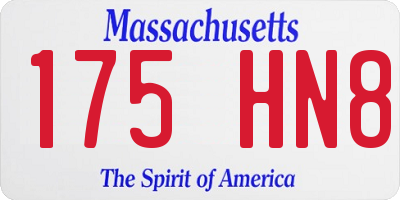 MA license plate 175HN8