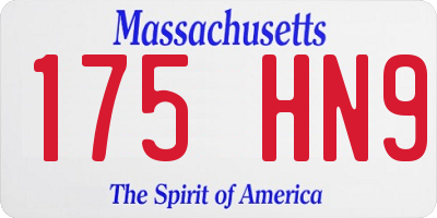 MA license plate 175HN9