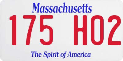 MA license plate 175HO2