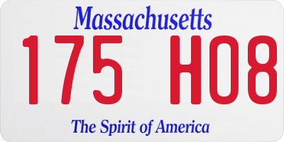 MA license plate 175HO8