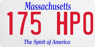 MA license plate 175HP0