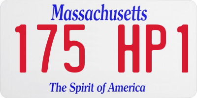 MA license plate 175HP1