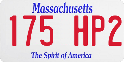 MA license plate 175HP2