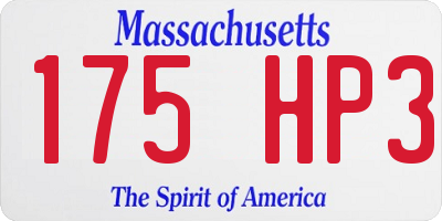 MA license plate 175HP3