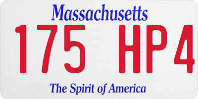 MA license plate 175HP4