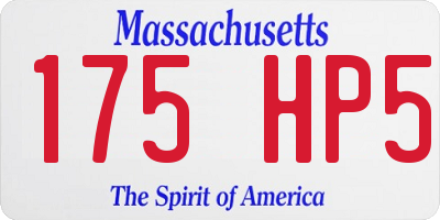 MA license plate 175HP5