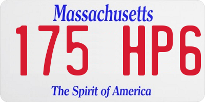 MA license plate 175HP6