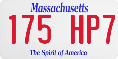 MA license plate 175HP7