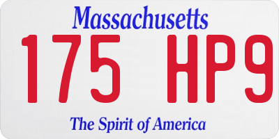 MA license plate 175HP9