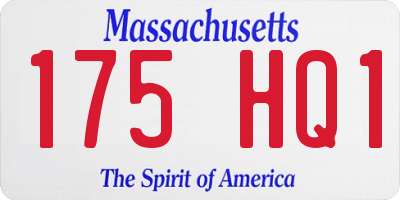 MA license plate 175HQ1