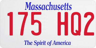 MA license plate 175HQ2