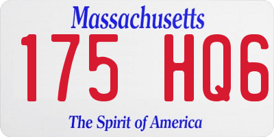MA license plate 175HQ6