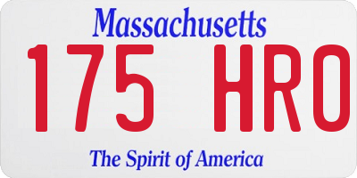 MA license plate 175HR0