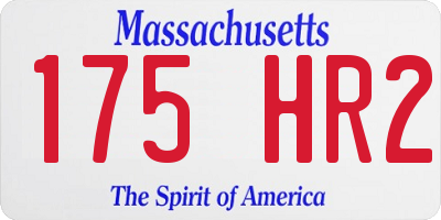 MA license plate 175HR2