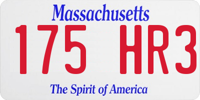 MA license plate 175HR3