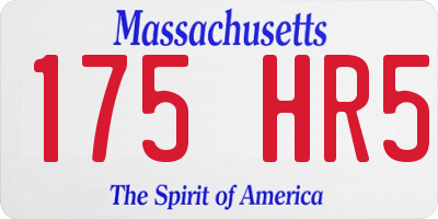 MA license plate 175HR5