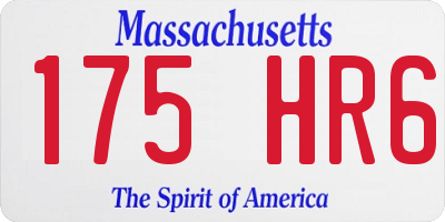 MA license plate 175HR6