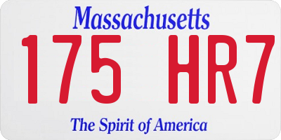 MA license plate 175HR7
