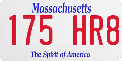 MA license plate 175HR8