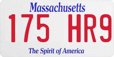 MA license plate 175HR9