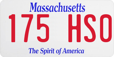 MA license plate 175HS0