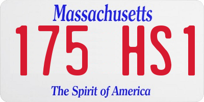 MA license plate 175HS1