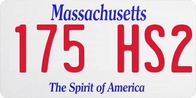 MA license plate 175HS2