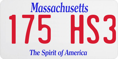 MA license plate 175HS3