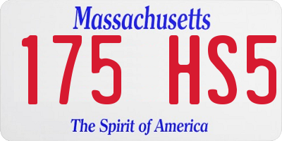 MA license plate 175HS5