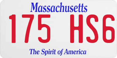 MA license plate 175HS6