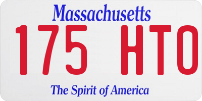 MA license plate 175HT0
