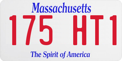 MA license plate 175HT1