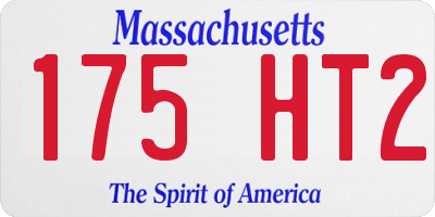 MA license plate 175HT2