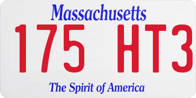 MA license plate 175HT3
