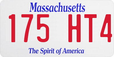 MA license plate 175HT4