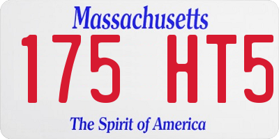 MA license plate 175HT5