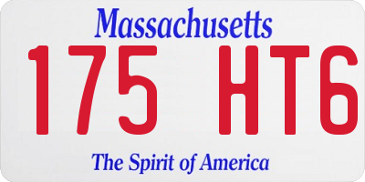 MA license plate 175HT6