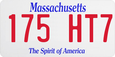 MA license plate 175HT7
