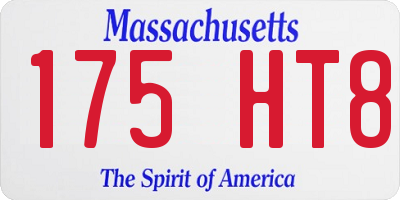 MA license plate 175HT8