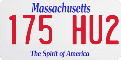MA license plate 175HU2